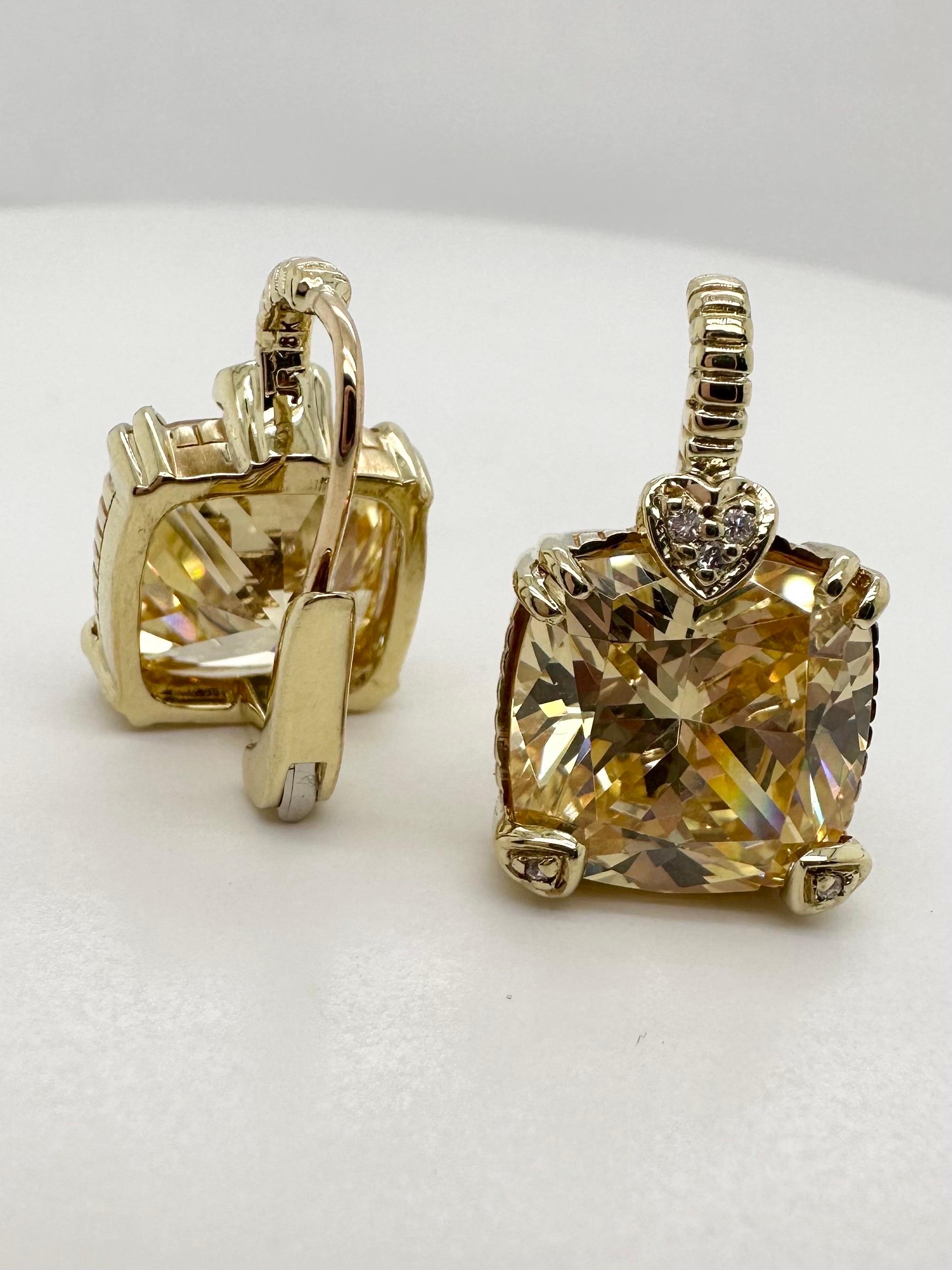 Cocktail earrings natural diamonds 18KT gold For Sale 1