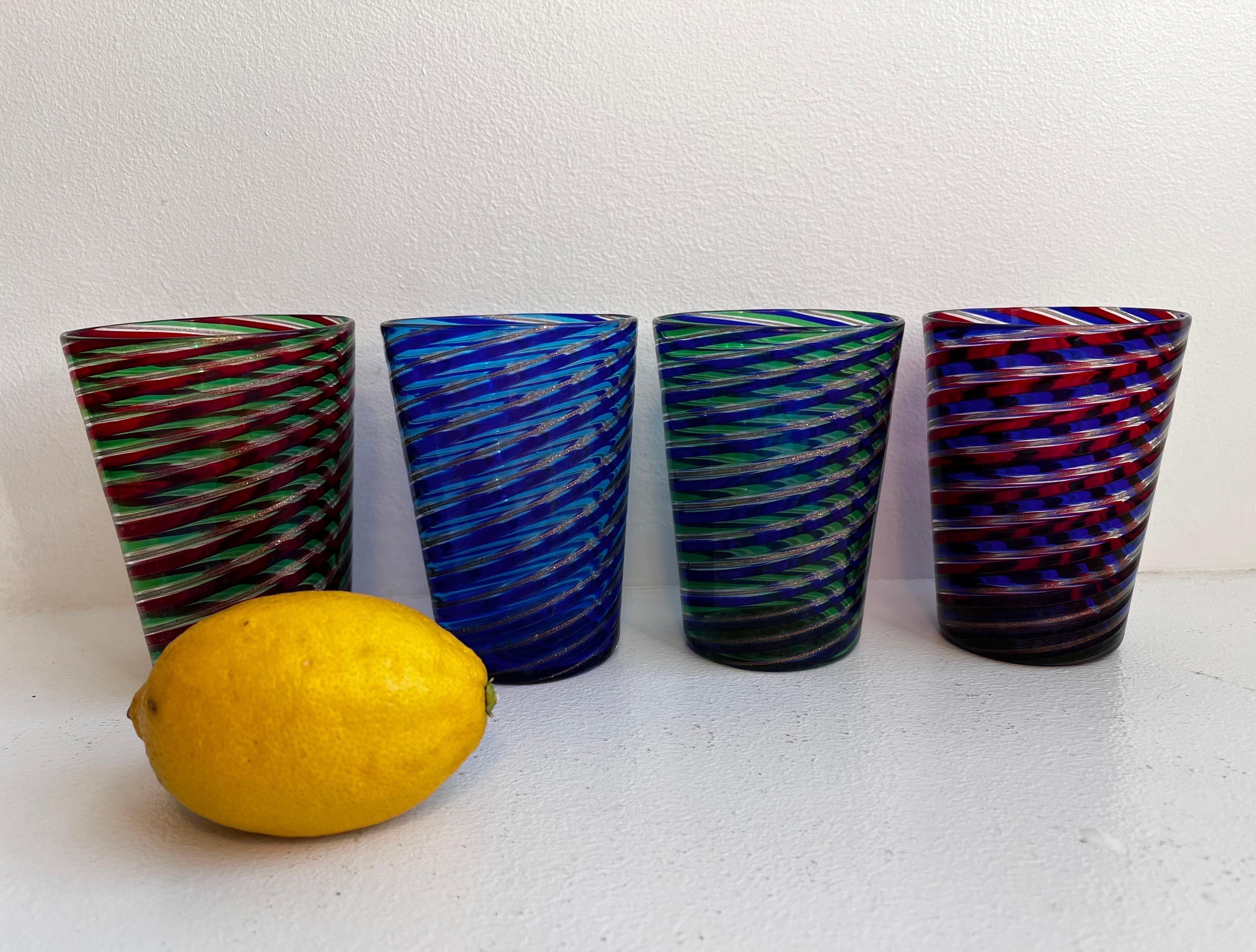 Vetro artistico Bicchieri da cocktail nello stile di Gio Ponti in vendita