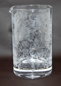 Cocktail Mixing Etched Glass Beaker Barware