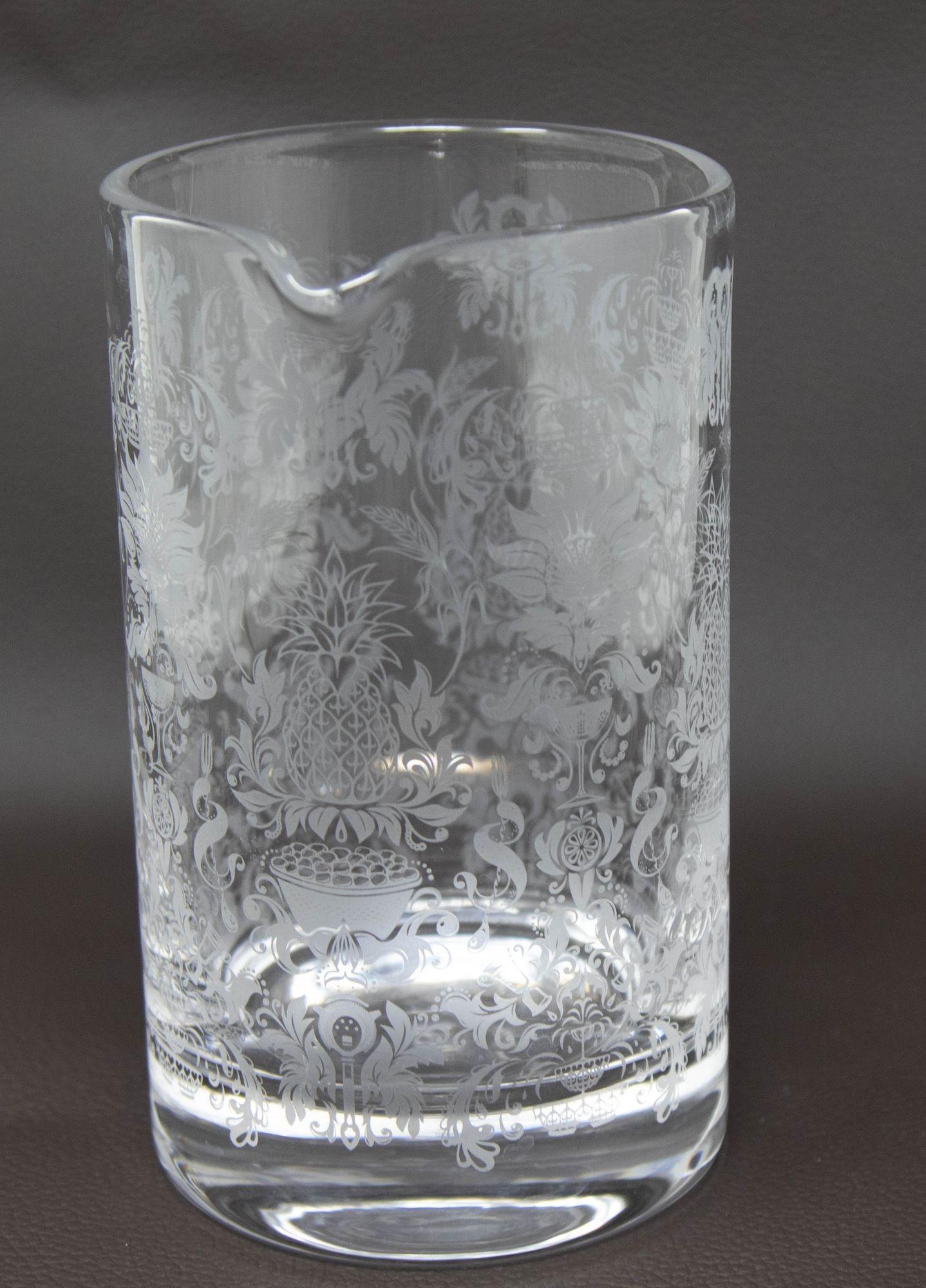 Realizzato con acquaforte Bicchiere di vetro acidato per la miscelazione di cocktail in vendita