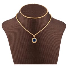 Cocktail-Halskette aus Gold mit Saphiren und Diamanten im Brillantschliff