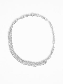 Cocktail Necklace in Rhodium Plated 925 Sterling Silver & Cubic Zirconia by O Sh