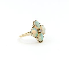 Cocktail Opal & Diamond Ring in 14k yellow gold