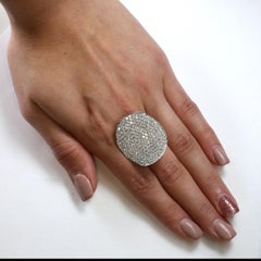Cocktail Pave Set 18 Karat White Gold Diamond Ring