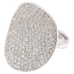 Cocktail Pave Set 18 Karat White Gold Diamond Ring