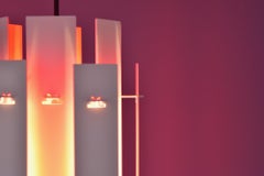 Cocktail Pendant by Henning Rehhof for Fog & Mørup in Red and White, 1970s