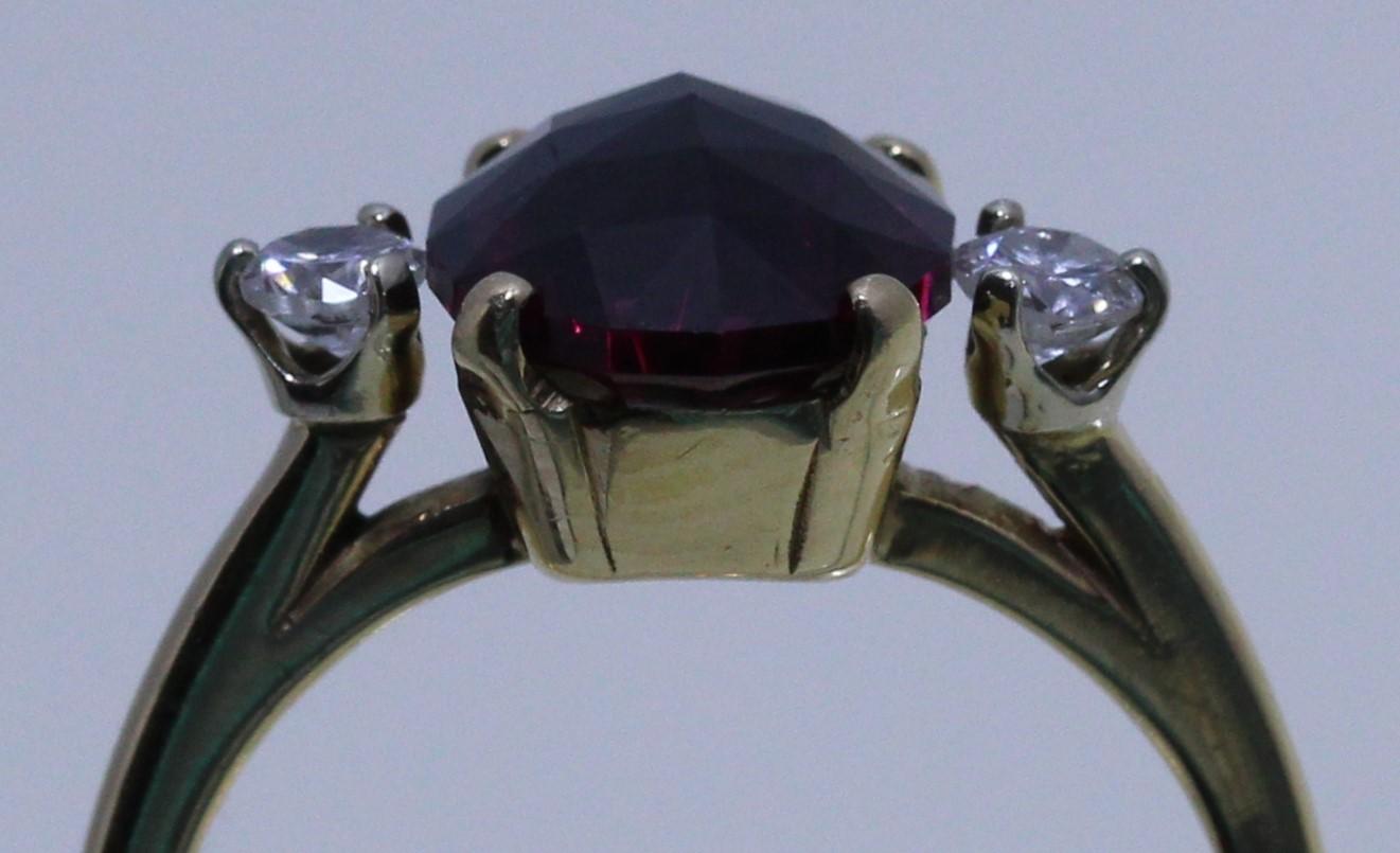 Artist Rhodolite Garnet Cocktail Ring  For Sale