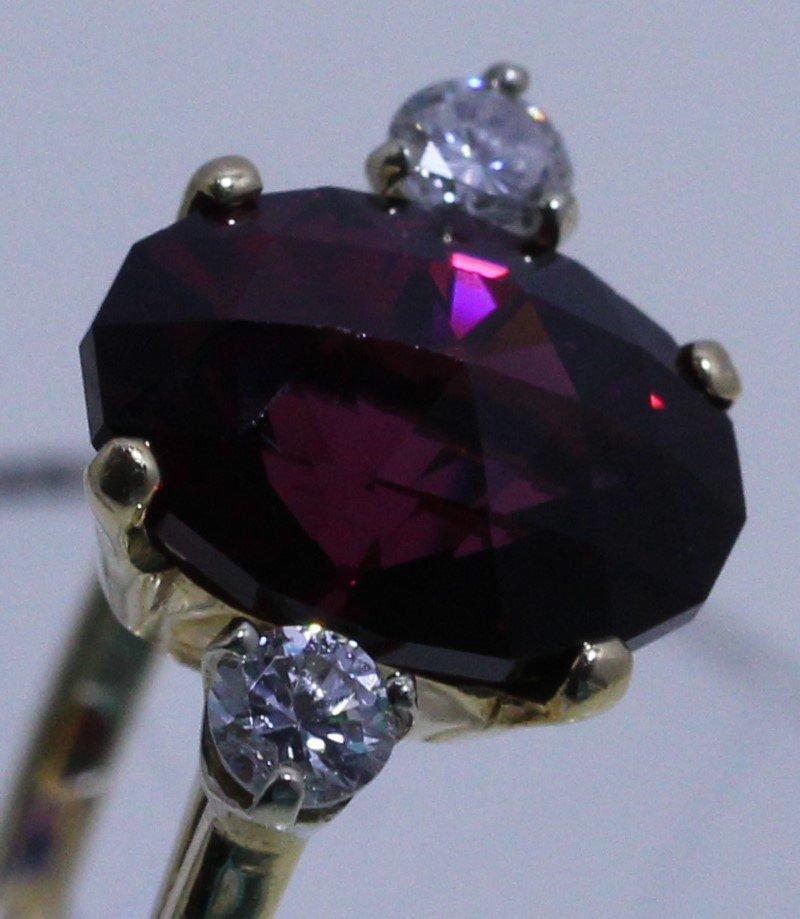 Oval Cut Rhodolite Garnet Cocktail Ring  For Sale