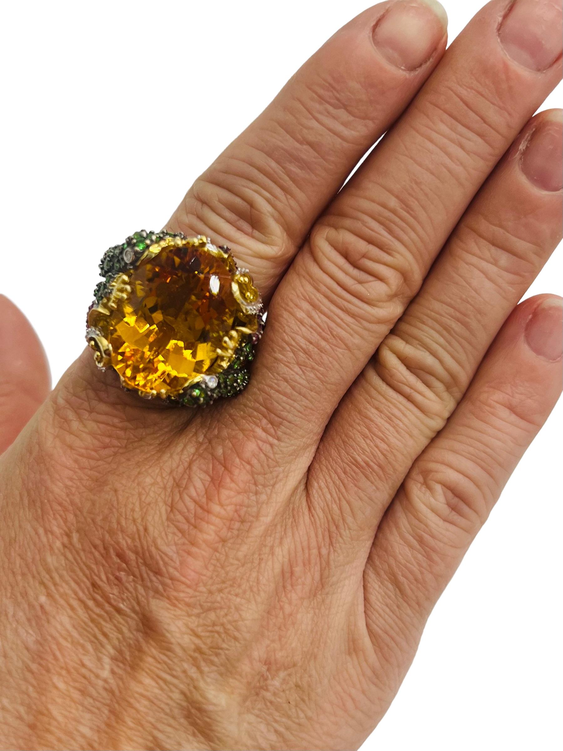 Cocktail ring in 18 carat gold set with a superb citrine 6