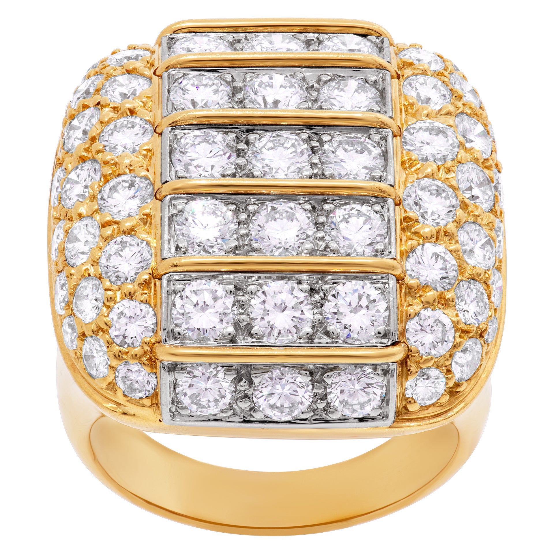 Cocktailring aus 18 Karat mit Diamanten, Diamanten im Kissenschliff