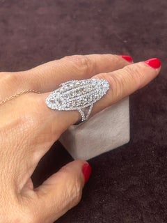 Cocktail ring in 18Kt White Gold, 1, 75 cts Diamonds & 1, 75 Brown Diamonds 