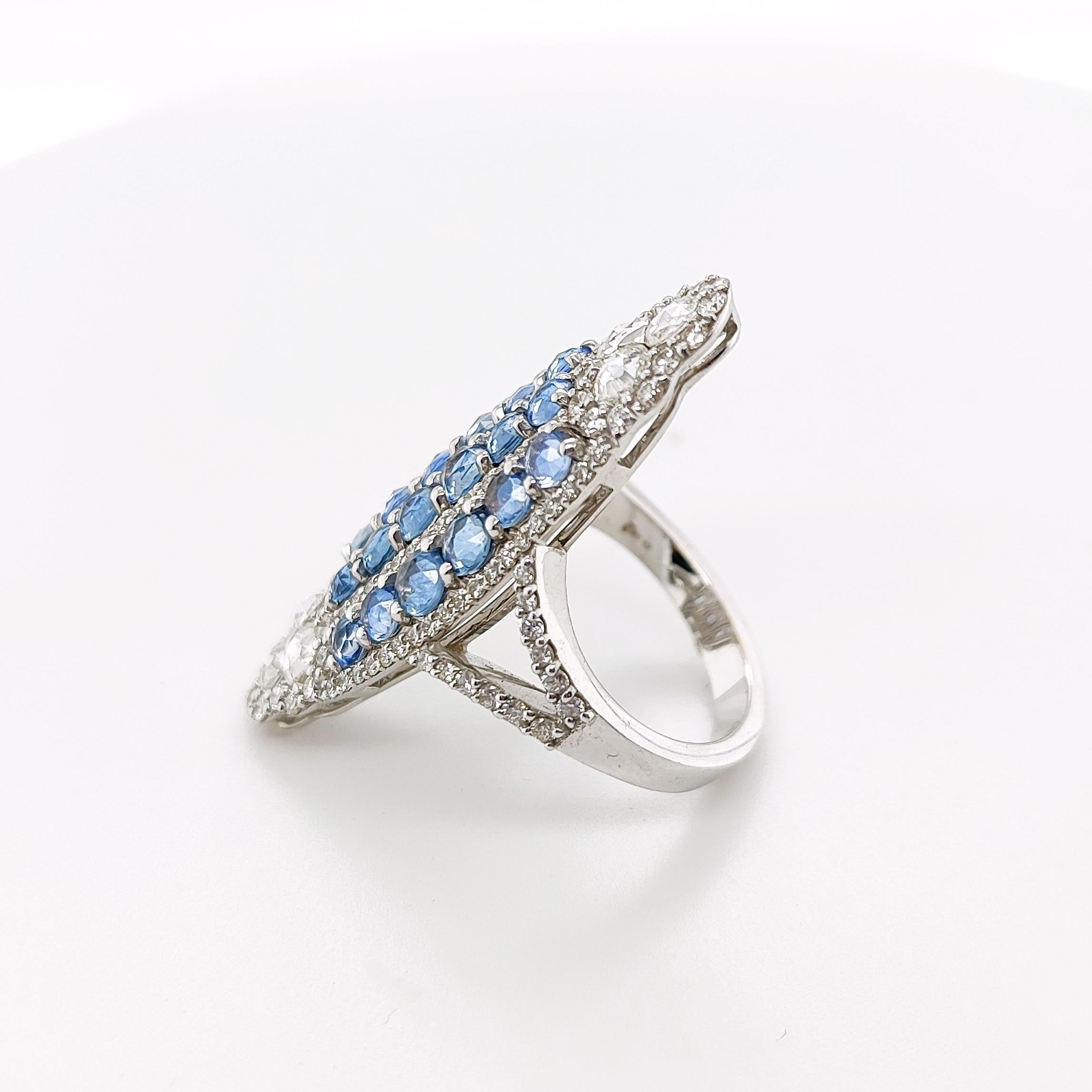 This magnificent CLIO cocktail ring is extremely versatile. You can wear it in a casual mode with jeans and a tshirt or it may be a head-turner ring at cocktails or galas. The diamonds are hand set following the expertise of our Italian artisans and