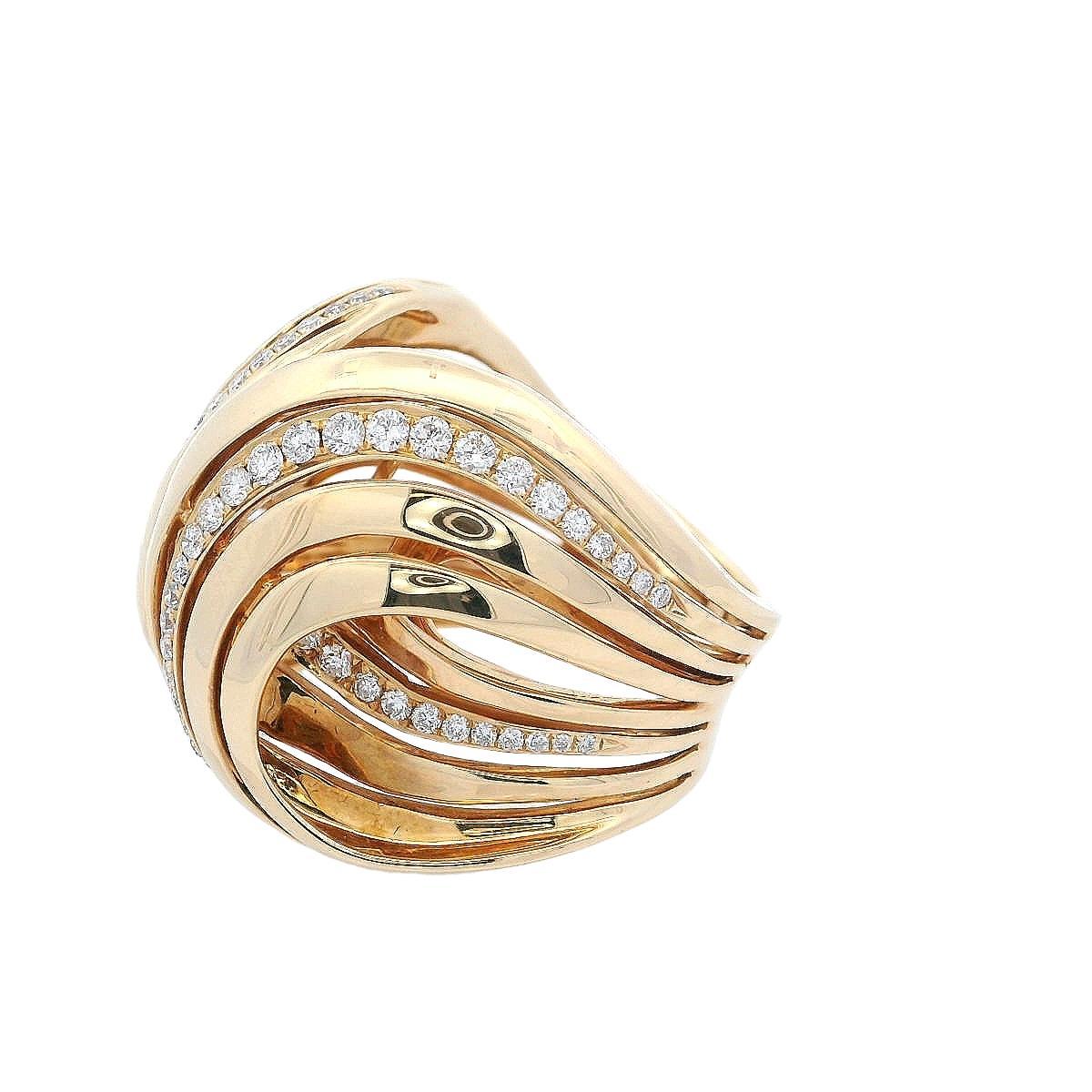 Cocktailring aus 18 Karat Gelbgold mit Diamanten im Zustand „Hervorragend“ im Angebot in Aventura, FL