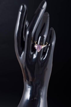 Cocktail ring in 9-carat gold with faceted amethyst. Ca 1950s
