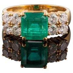 Anello da cocktail in oro e smeraldi colombiani e diamanti4.