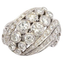 Cocktail Ring set in Platinum and diamonds 1960