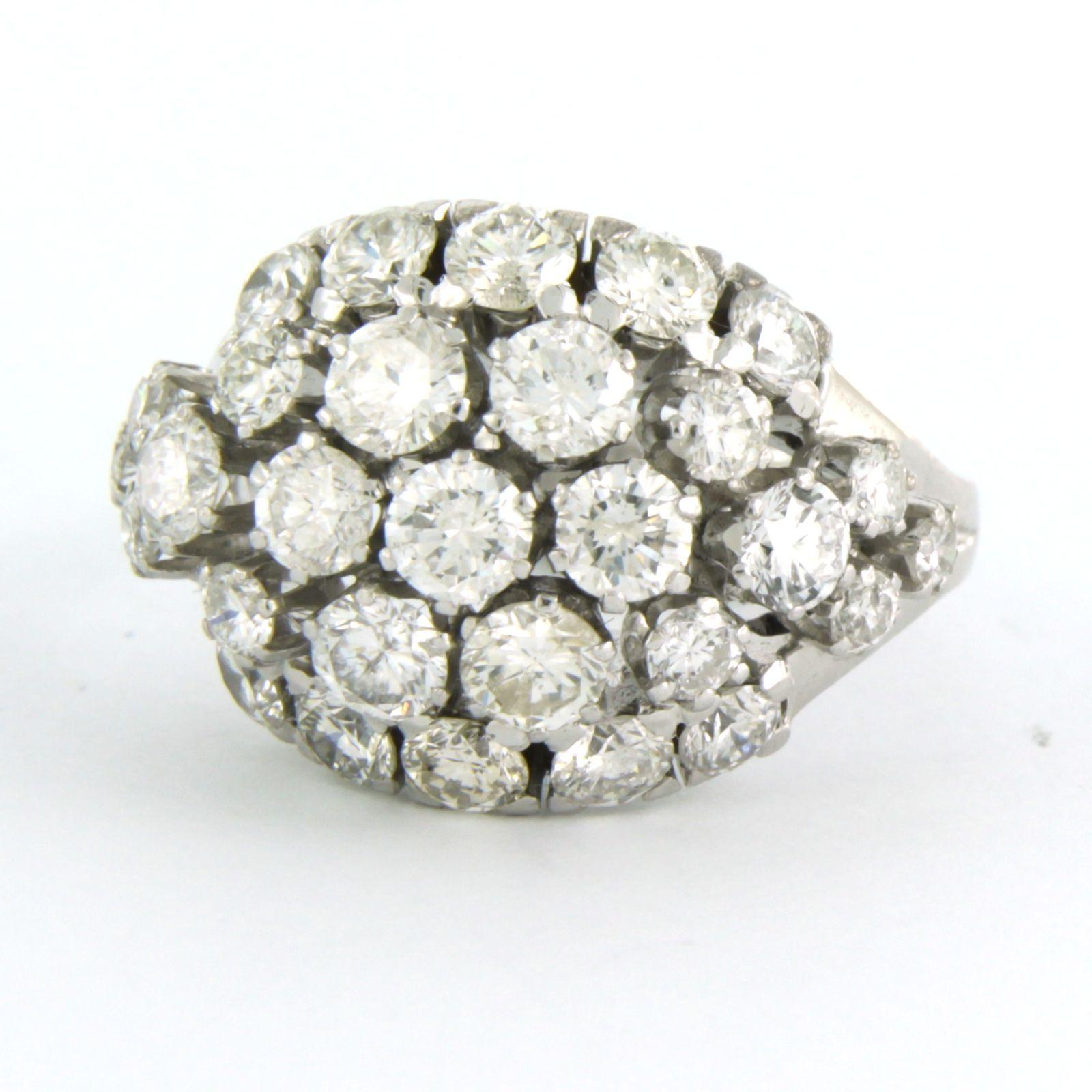 Cocktail ring set with diamonds 14k white gold For Sale at 1stDibs