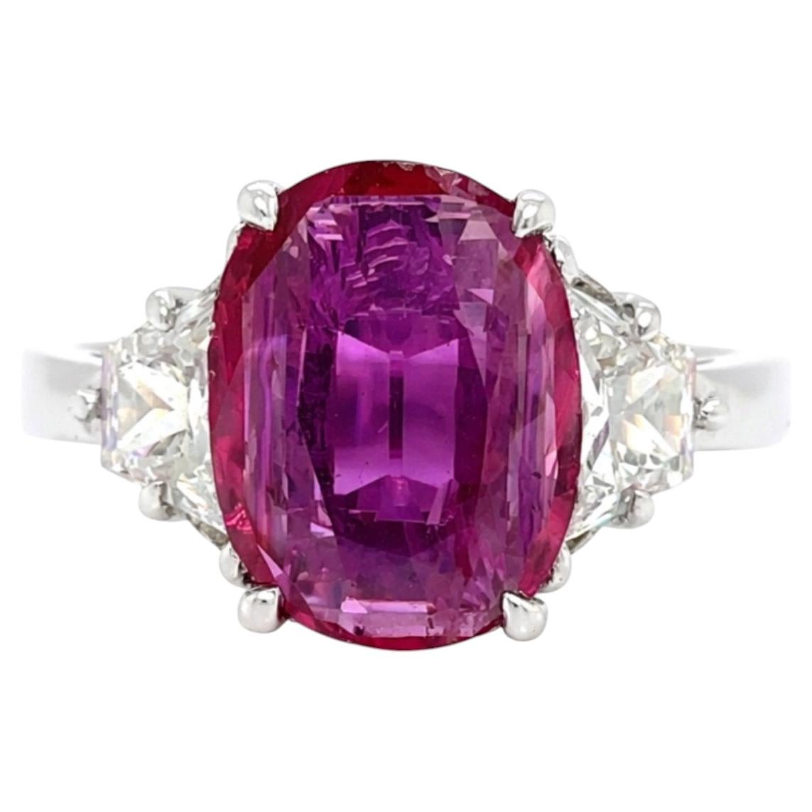COCKTAIL RING SSEF-zertifiziert Superb Burma Pink Sapphire and Diamond Ring.
