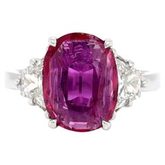 COCKTAIL RING SSEF-zertifiziert Superb Burma Pink Sapphire and Diamond Ring.