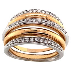 Cocktail Ring White Diamonds  Rose Gold White Gold 18 Karat