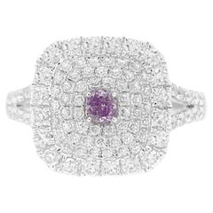Cocktail Ring with a Pinkish Purple Diamond and White diamonds