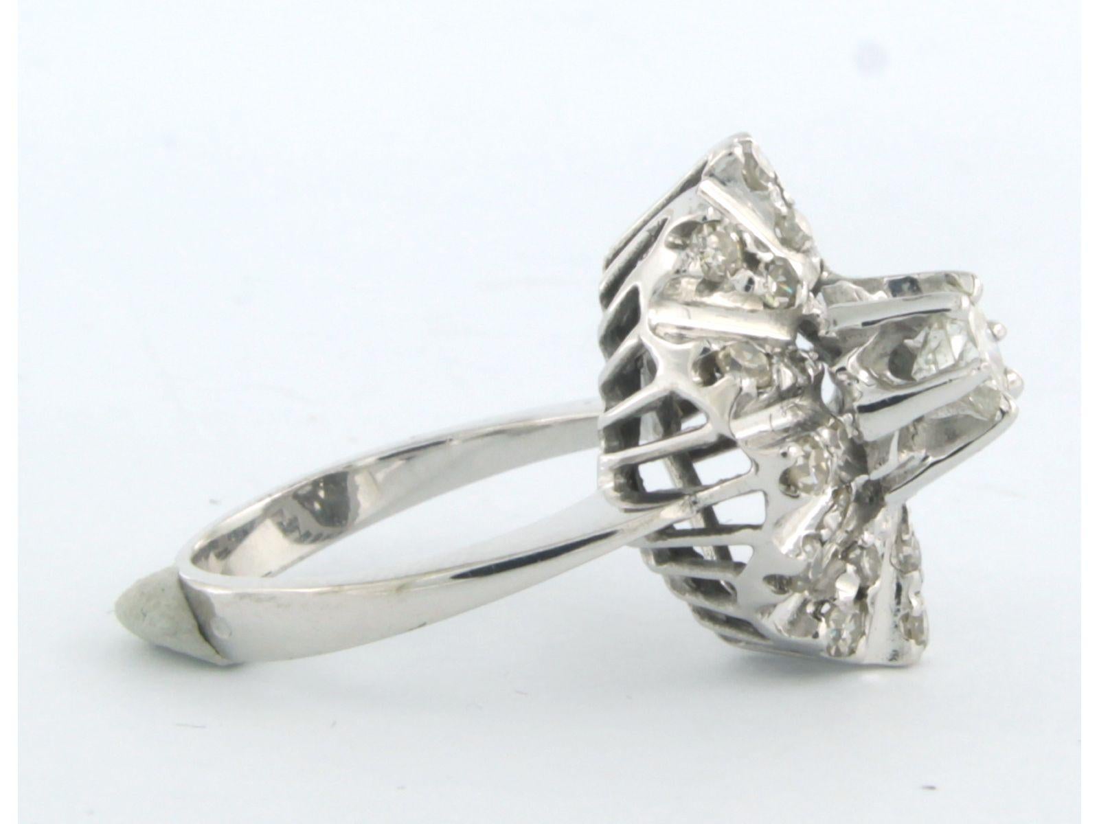 Cocktailring mit Brillanten im Einzelschliff bis zu 1,05 Karat 14k Weißgold im Zustand „Hervorragend“ im Angebot in The Hague, ZH