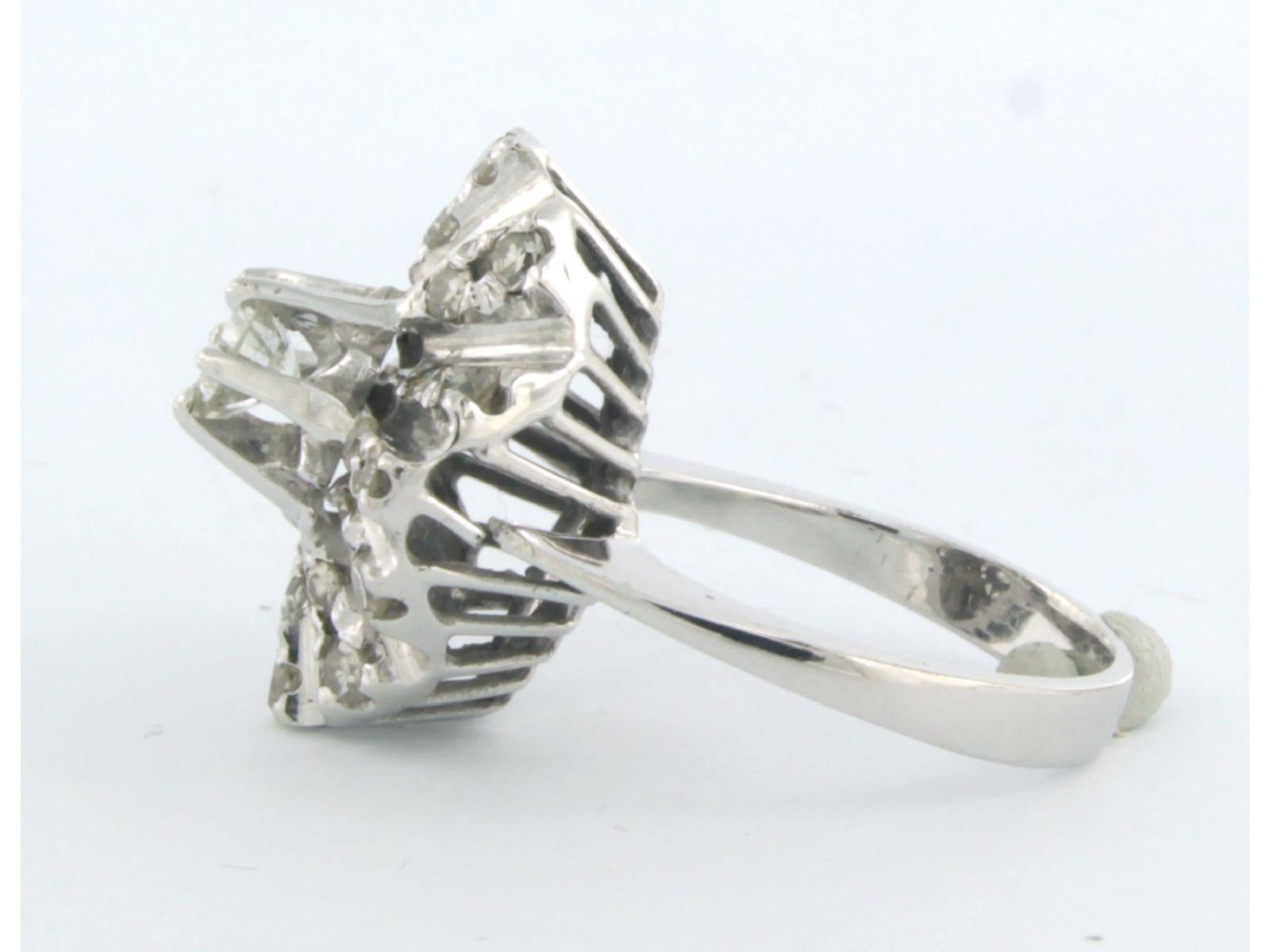 Cocktailring mit Brillanten im Einzelschliff bis zu 1,05 Karat 14k Weißgold im Angebot 1