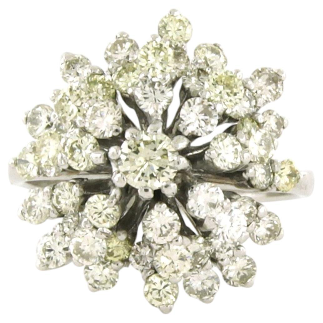 Cocktail ring with brilliant cut diamonds up to 2.00ct 14k gold 6.3 grams