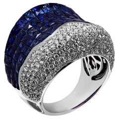 Cocktail ring with Diamonds and Sapphires