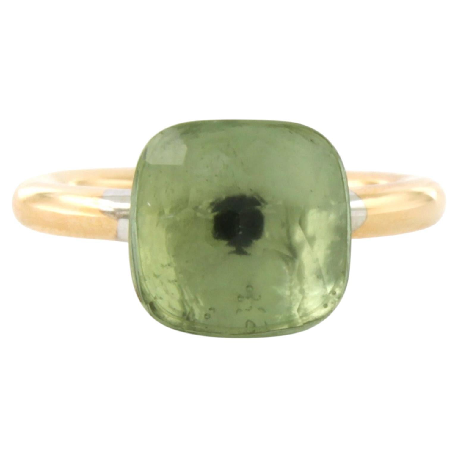 Bague cocktail avec une améthyste verte, en or 18 carats, 8,3 grammes