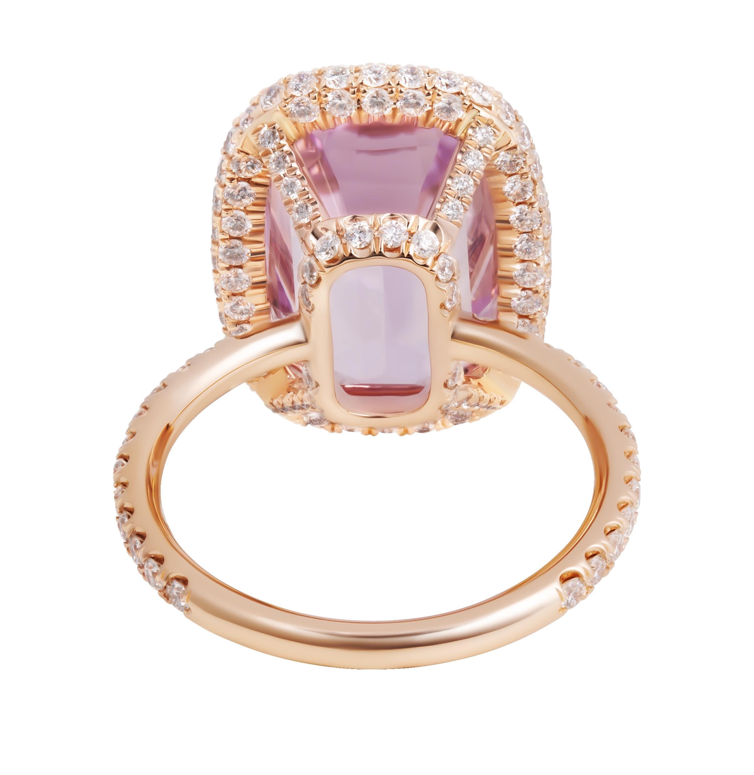 Modern Cocktail Ring with Lavender Kunzite