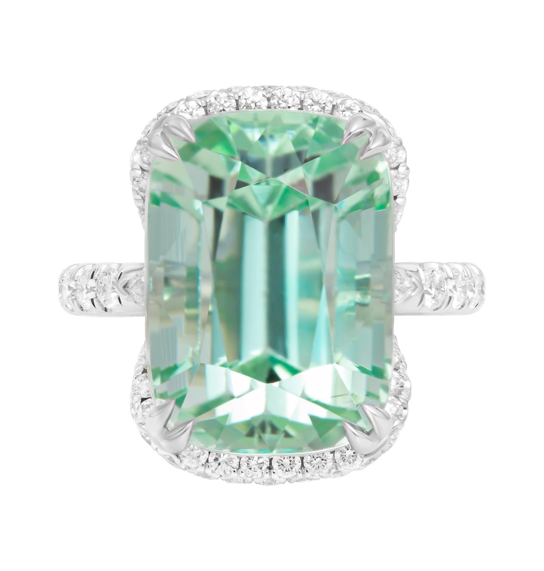 Anillo de cóctel con kunzita menta en oro blanco de 14 quilates
La kunzita menta es de 18,45 ct
Con incrustaciones de diamantes naturales engastados que suman 1,29 quilates
Formas de pera que suman 0,08 ct
TAMAÑO:6 ( considerable)
