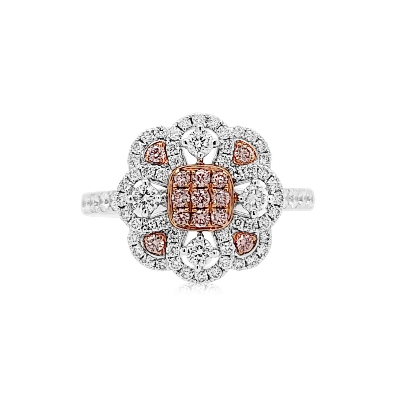 Crafted with the finest materials, the ring combines impeccable craftsmanship with timeless beauty. Made with Rare Pink diamonds and white diamonds 

- Pink diamonds- 0.16 cts
- White diamonds- 0.61 cts
Made in 18K Gold & platinum


HYT Jewelry is a