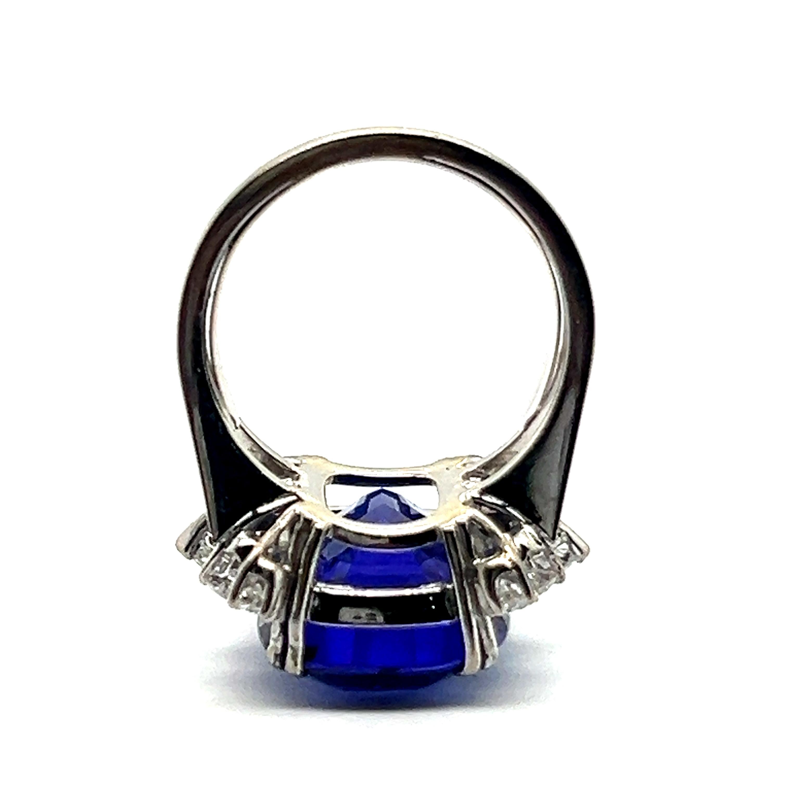 Anello Cocktail con tanzanite e diamanti in oro bianco 18 carati in vendita 12