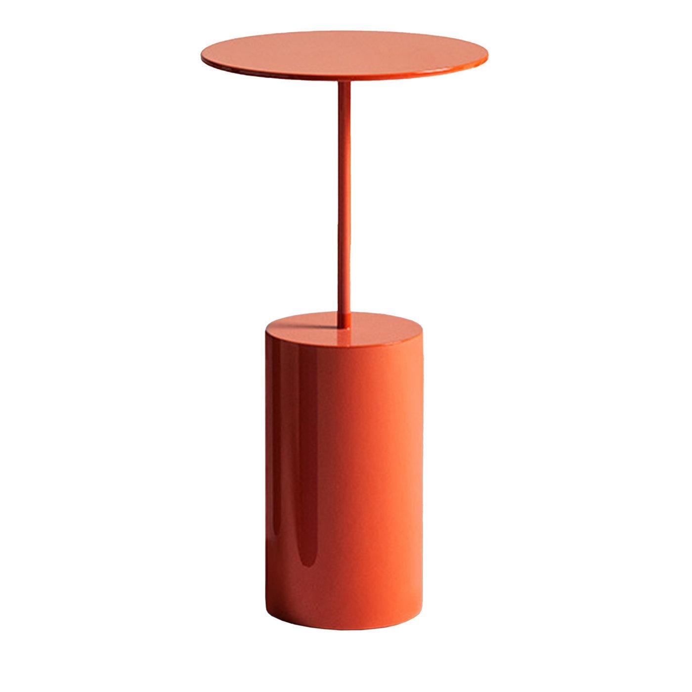 Runder orangefarbener Cocktail-Beistelltisch von Angeletti Ruzza (Stahl) im Angebot