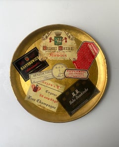 Plateau à cocktails, étiquettes de champagne et de spiritueux, milieu du XXe siècle, Japon