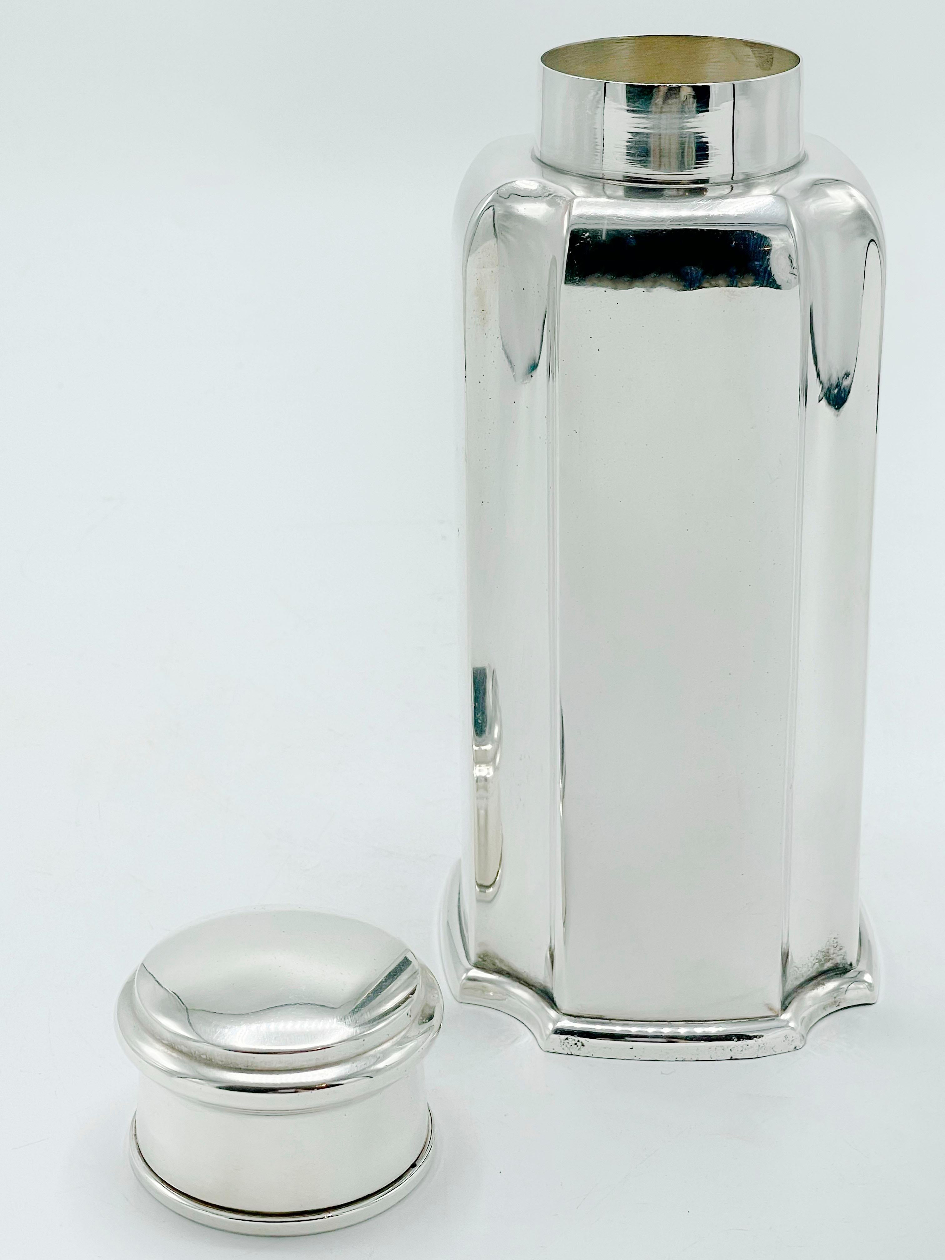 Silver Plate  Cocktail Shaker by Christofle Paris, Art Deco Silverplate For Sale