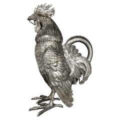 Vintage Cocktail Shaker "Rooster" Shape in Sterling Silver Collector piece