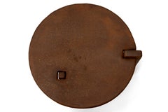 Cocktail Side Table Modern Contemporary Round Corten Rust Steel