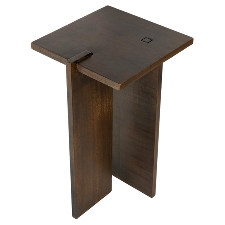 Cocktail Side Table Modern Hand-Shaped Geometrical Handmade Bronze Steel