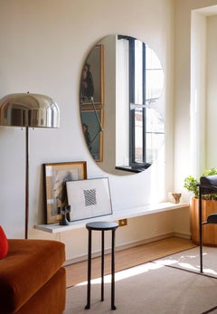 Cocktail Tables Coppia Moderna Minimalista Rotonda Fatta a mano Acciaio Annerito