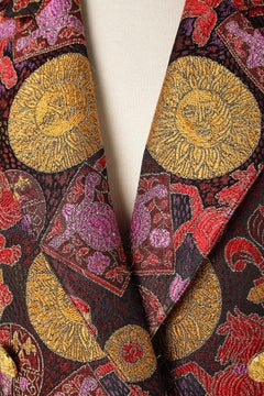 Cocktail skirt suit in multicolor and gold lurex brocade  Guy Laroche