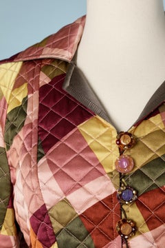 Abito-gonna da cocktail con giacca trapuntata e bottoni gioiello Christian Lacroix