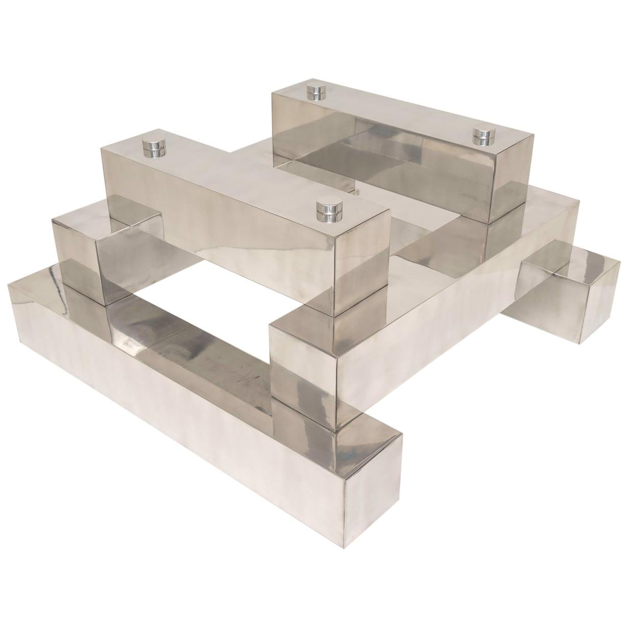 Paul Mayen Stainless Steel Cocktail Table Base For Sale at 1stDibs