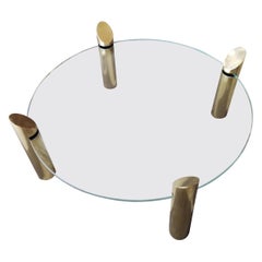 Cocktail Table circa 1970, Brass and Glass