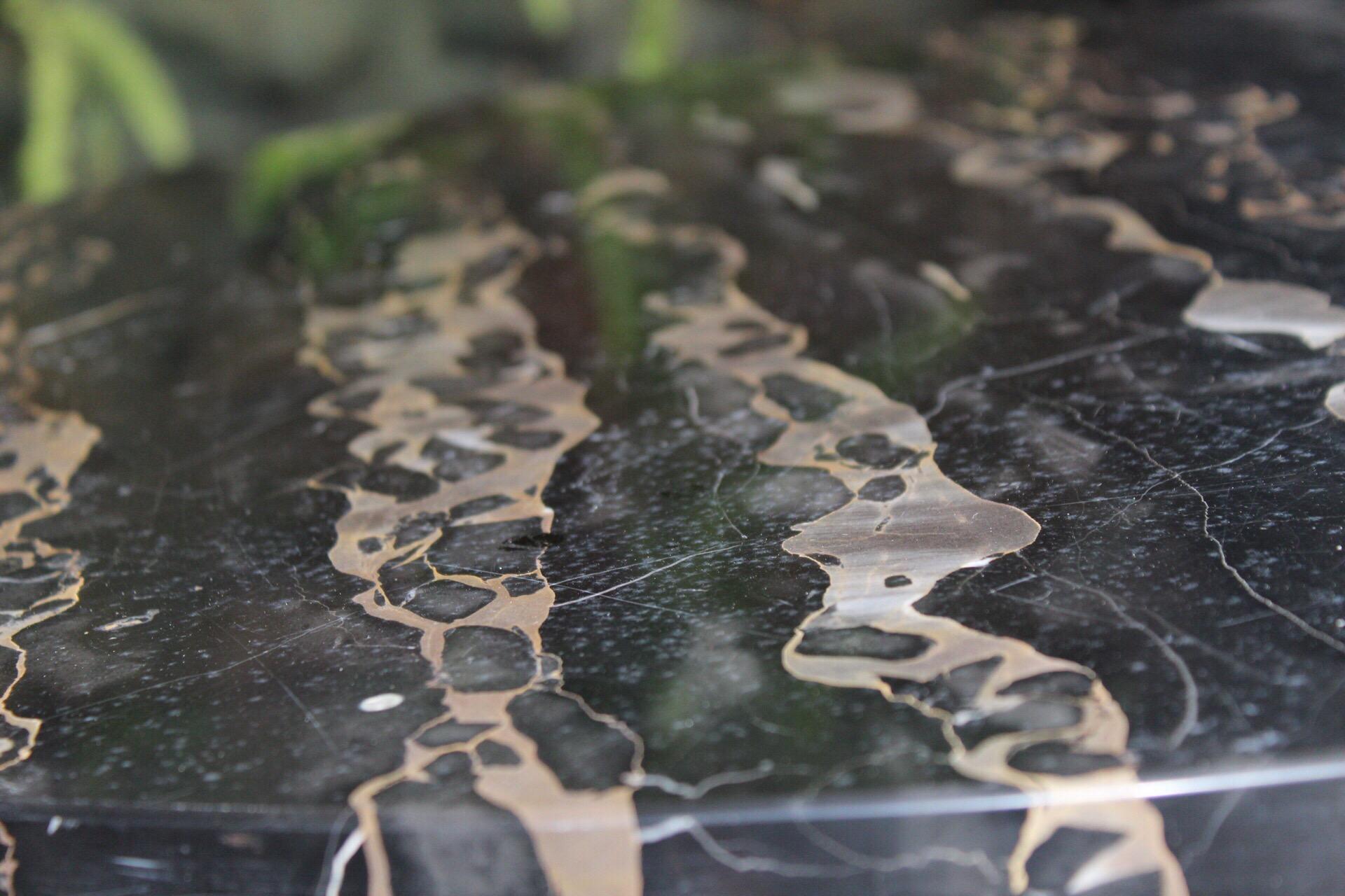 Cocktail Table in Black Portoro Marble and Mahogany by Frank Kyle 7