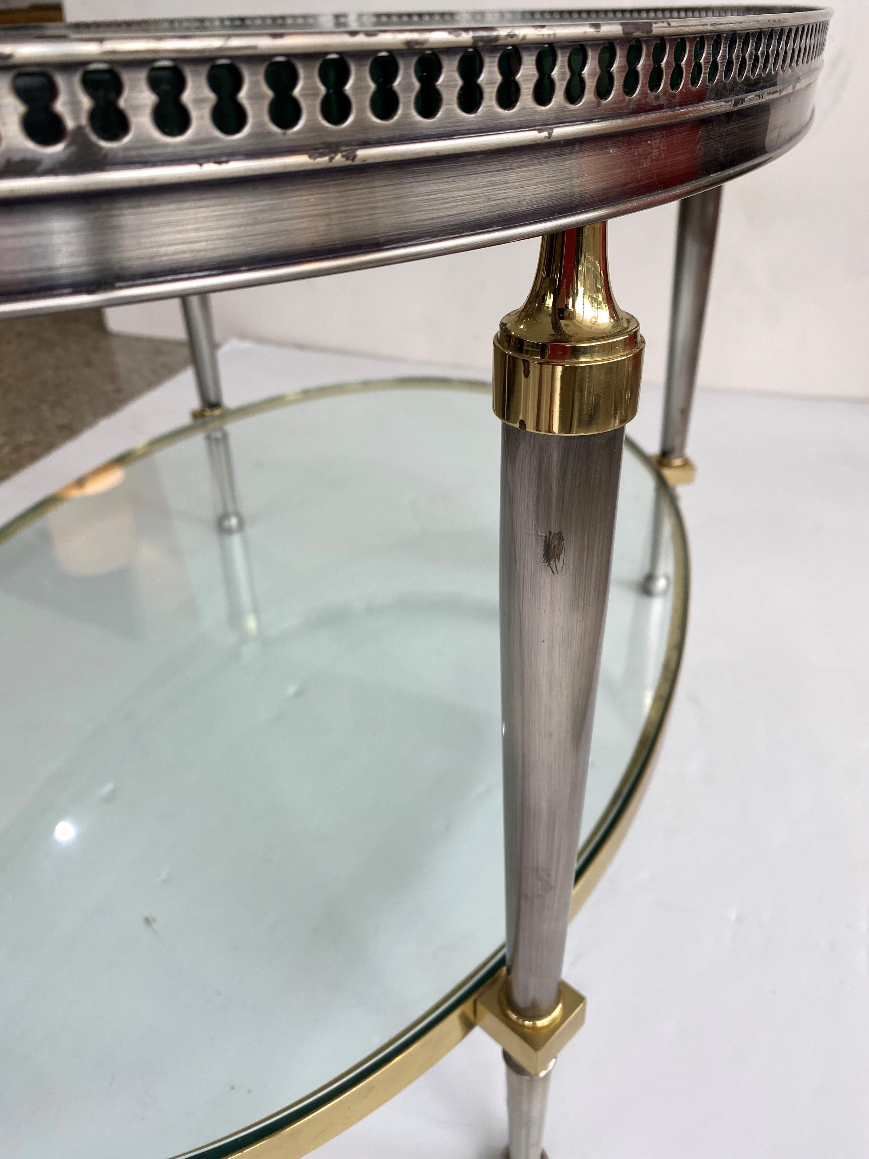 Cocktail Table in Steel and Brass by Trouvailles For Sale 3