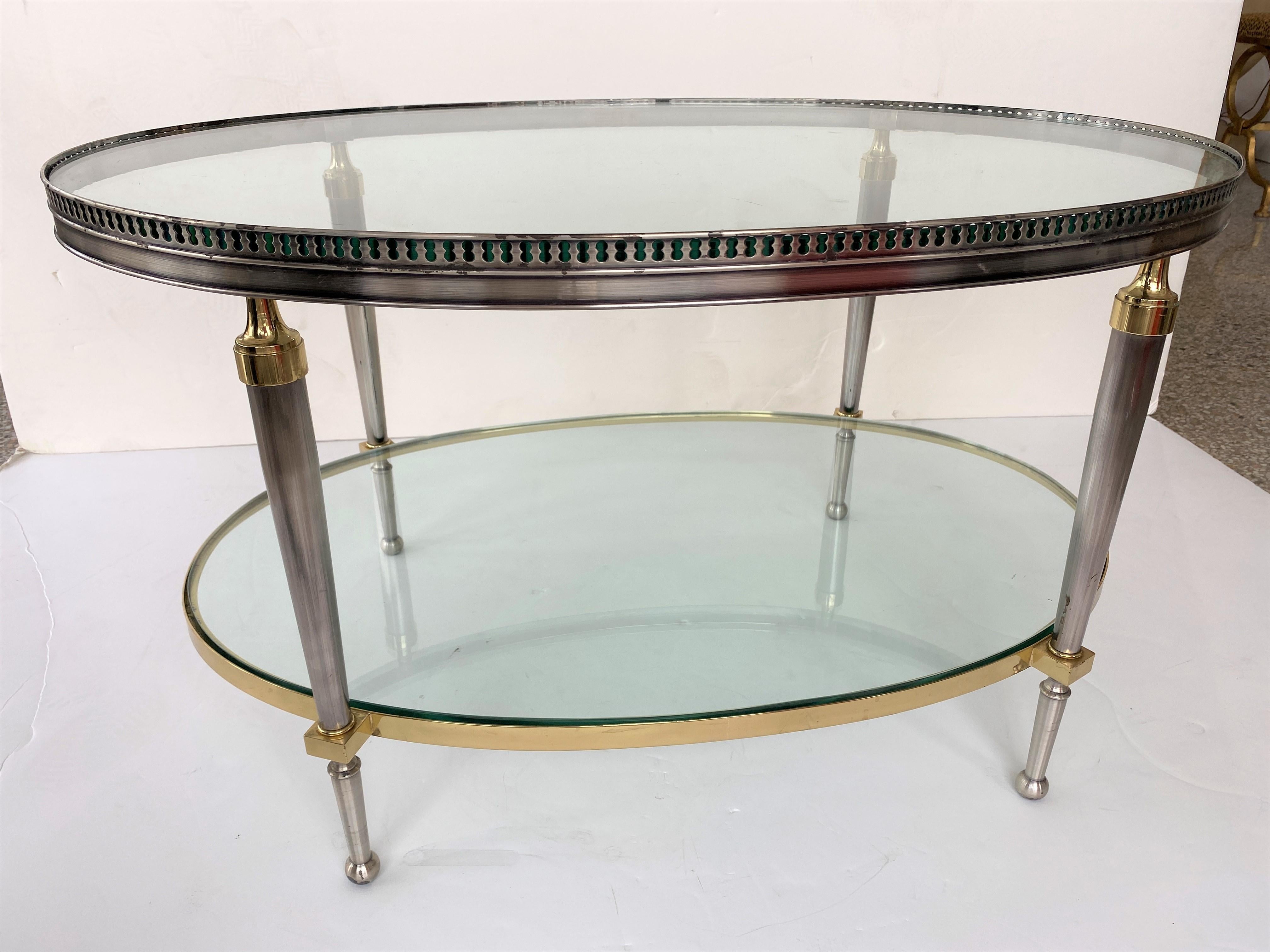 Cocktail Table in Steel and Brass by Trouvailles For Sale 5