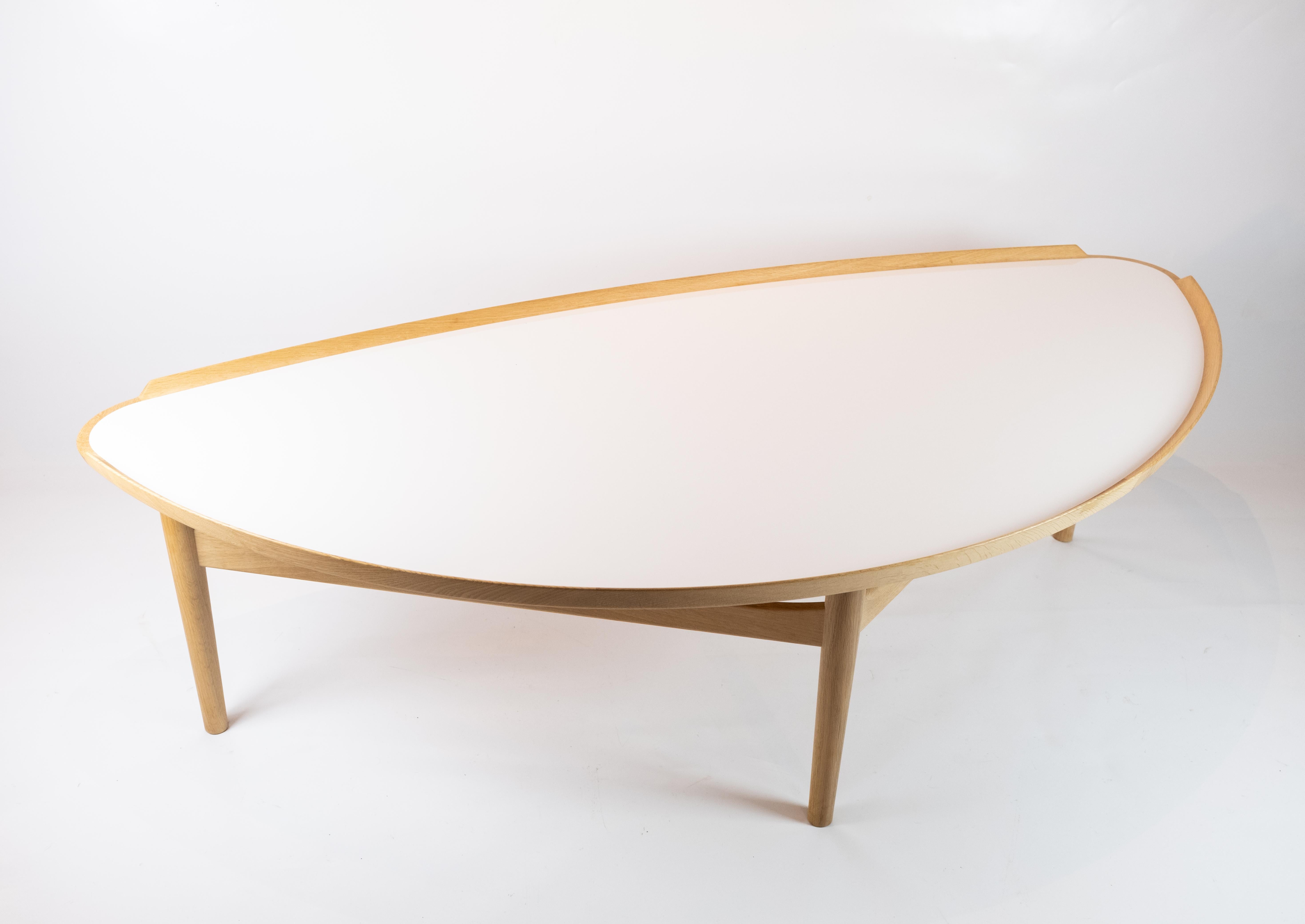 Danish Cocktail Table of Oak and White Laminate Designed by Finn Juhl in 1951