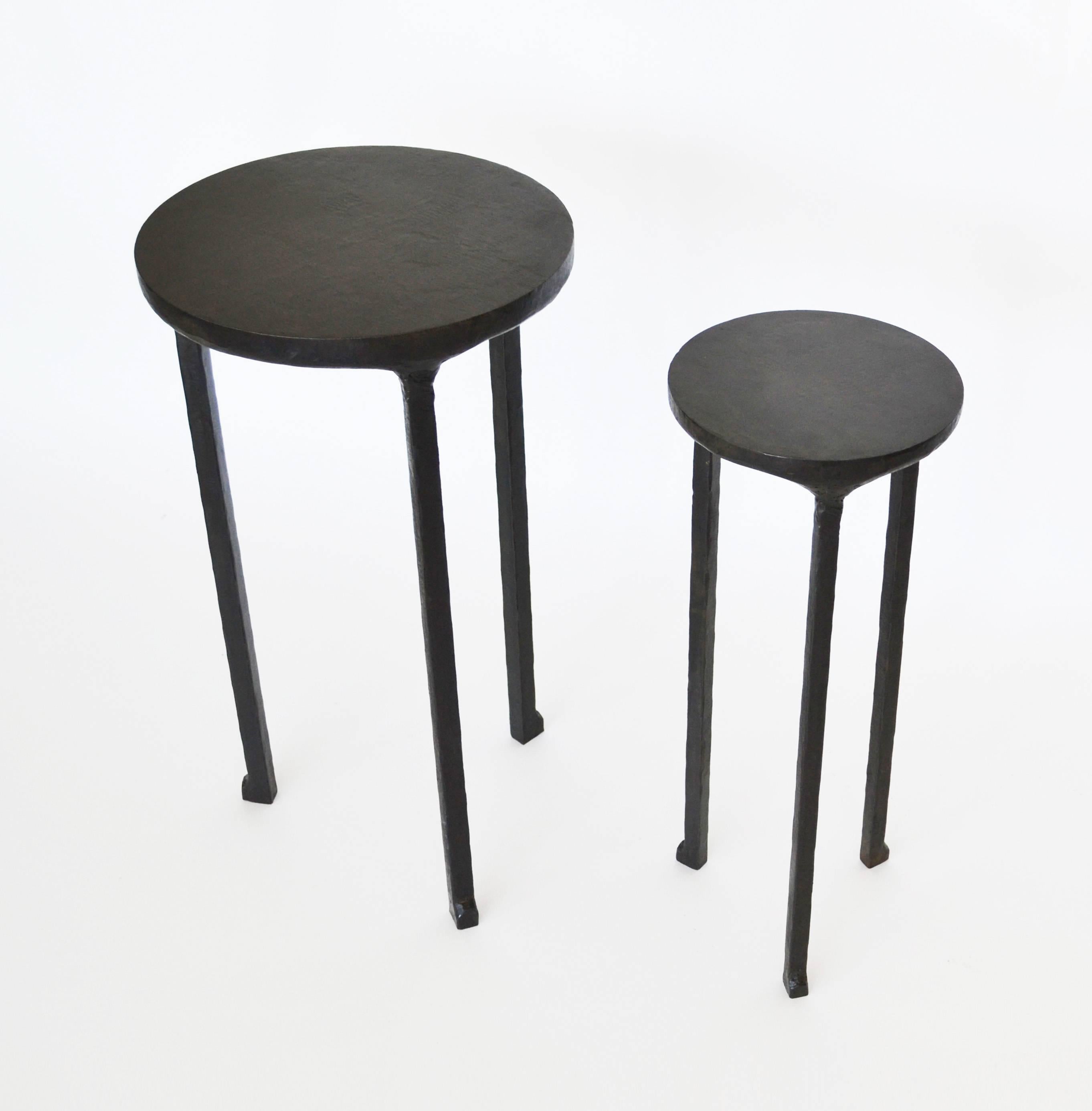 TABLE NO. 3 - Nesting Pair
J.M. Szymanski
d. 2017

These handcrafted side tables were designed to interact and live with one another. They can nest within each other or live separately. Each table is hand carved form blackened steel. 

Custom sizes